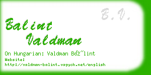 balint valdman business card